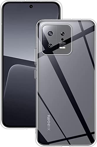 Captor Transparente Handyhülle für Xiaomi 13, TPU-Schutzhülle aus flexiblem Silikon, weich und dünn, hohe Qualität mit erhöhtem Rand für Bildschirm und Kameraschutz von Captor