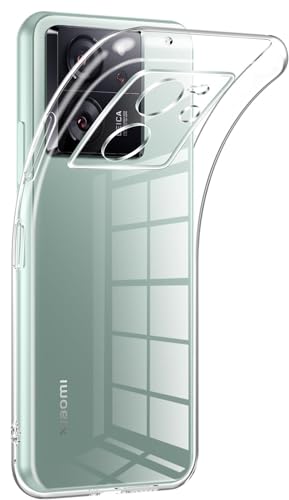 Captor Transparente Durchsichtige Handyhülle für Xiaomi 13T / 13T Pro, TPU-Silikon, flexibel, weich und dünn, hochwertiger Kameraschutz mit erhöhtem Rand für Bildschirm und Kamera von Captor