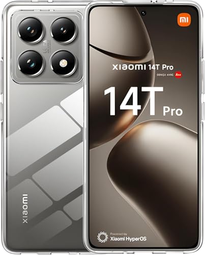 Captor Transparente Schutzhülle für Xiaomi 14T Pro 5G, TPU-Schutzhülle aus flexiblem Silikon, weich und dünn, mit erhöhtem Rand für Bildschirm und Kameraschutz von Captor
