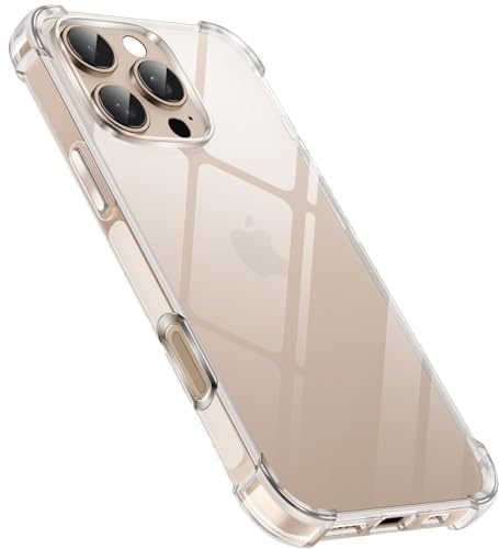 CAPTOR Schutzhülle für iPhone 16 Pro, transparent, aus weichem TPU und flexiblem Silikon, stoßfest, stoßfest, stoßdämpfend, vollständiger Schutz, Anti-Vergilbung, langlebig für iPhone 16 Pro von Captor
