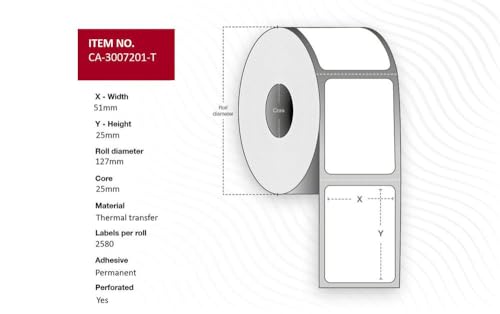 Capture Label 51 x 25 mm Adressenrollen, Kern 25 mm von Capture