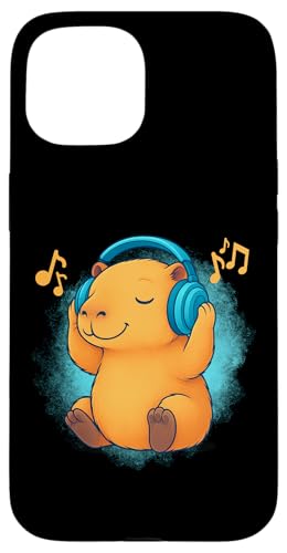 DJ Capybara Kopfhörer Musikliebhaber Hülle für iPhone 15 von Capybara Lover Tees Co.
