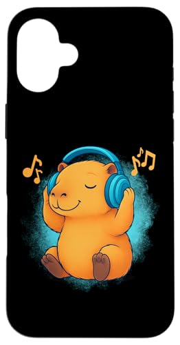 DJ Capybara Kopfhörer Musikliebhaber Hülle für iPhone 16 Plus DJ Capybara Kopfhörer Musikliebhaber Hülle für iPhone 16 Plus von Capybara Lover Tees Co.