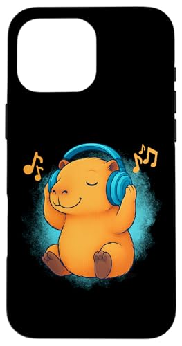 DJ Capybara Kopfhörer Musikliebhaber Hülle für iPhone 16 Pro Max von Capybara Lover Tees Co.