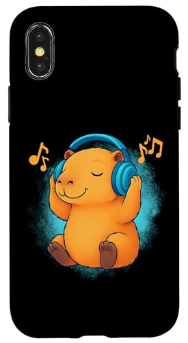 DJ Capybara Kopfhörer Musikliebhaber Hülle für iPhone X/XS DJ Capybara Kopfhörer Musikliebhaber Hülle für iPhone X/XS von Capybara Lover Tees Co.