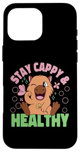 Capybara: Bleib Capy und gesund Hülle für iPhone 16 Pro Max Capybara: Bleib Capy und gesund Hülle für iPhone 16 Pro Max von Capybara Rodent Cute Animal Designs