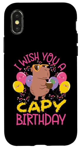 Capybara: Ich wünsche dir einen Capy-Geburtstag Hülle für iPhone X/XS Capybara: Ich wünsche dir einen Capy-Geburtstag Hülle für iPhone X/XS von Capybara Rodent Cute Animal Designs