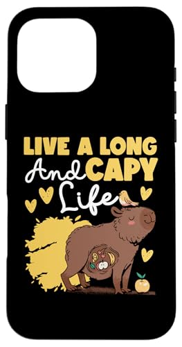 Capybara: Lebe ein langes und Capy-Leben Hülle für iPhone 16 Pro Max Capybara: Lebe ein langes und Capy-Leben Hülle für iPhone 16 Pro Max von Capybara Rodent Cute Animal Designs