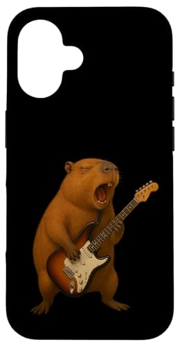Capybara E-Gitarre Musikliebhaber Gitarristen Jungen Mädchen Hülle für iPhone 16 Capybara E-Gitarre Musikliebhaber Gitarristen Jungen Mädchen Hülle für iPhone 16 von CapybaraAxis1