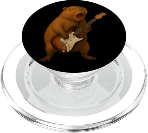 Capybara E-Gitarre Musikliebhaber Gitarristen Jungen Mädchen PopSockets PopGrip für MagSafe von CapybaraAxis1