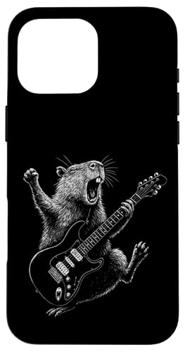 Capybara E-Gitarre Musikliebhaber Gitarristen Konzert Hülle für iPhone 16 Pro Max von CapybaraAxis1