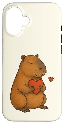 Capybara Herz Valentinstag Tierliebhaber Mama Papa Kinder Hülle für iPhone 16 Capybara Herz Valentinstag Tierliebhaber Mama Papa Kinder Hülle für iPhone 16 von CapybaraAxis1