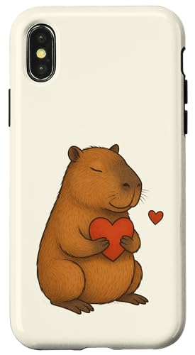 Capybara Herz Valentinstag Tierliebhaber Mama Papa Kinder Hülle für iPhone X/XS Capybara Herz Valentinstag Tierliebhaber Mama Papa Kinder Hülle für iPhone X/XS von CapybaraAxis1