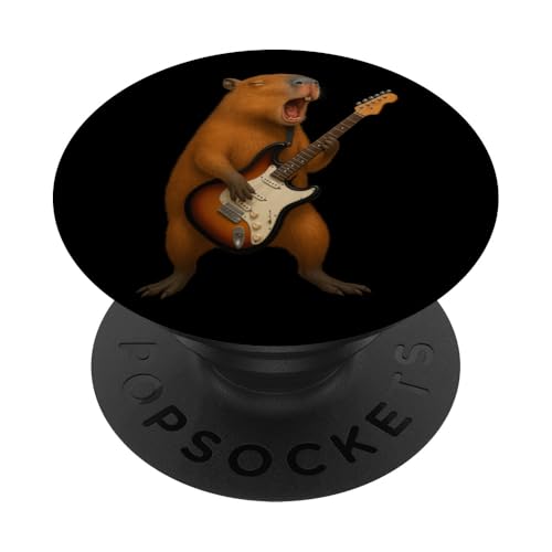 Capybara Music Lover E-Gitarre für Jungen und Mädchen PopSockets Klebender PopGrip Capybara Music Lover E-Gitarre für Jungen und Mädchen PopSockets Klebender PopGrip von CapybaraAxis1