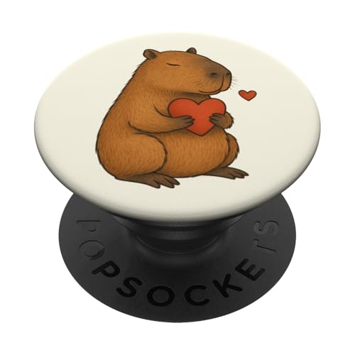 Capybara Valentinstag Herz Tierliebhaber Zoo Jungen Mädchen PopSockets Klebender PopGrip Capybara Valentinstag Herz Tierliebhaber Zoo Jungen Mädchen PopSockets Klebender PopGrip von CapybaraAxis1