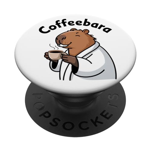 Lustiger Capybara-Coffeebara-Kaffee, Tierliebhaber, Zoo, Jungen und Mädchen PopSockets Klebender PopGrip Lustiger Capybara-Coffeebara-Kaffee, Tierliebhaber, Zoo, Jungen und Mädchen PopSockets Klebender PopGrip von CapybaraAxis1
