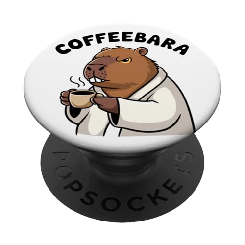 Lustiger Capybara-Coffeebara-Kaffee, Tierliebhaber, Zoo, Jungen und Mädchen PopSockets Klebender PopGrip Lustiger Capybara-Coffeebara-Kaffee, Tierliebhaber, Zoo, Jungen und Mädchen PopSockets Klebender PopGrip von CapybaraAxis1