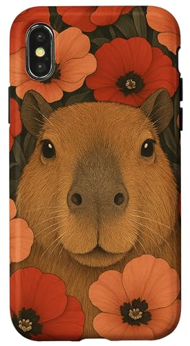 Süße Capybara Blumen Cottagecore Jungen Mädchen Kinder Hülle für iPhone X/XS Süße Capybara Blumen Cottagecore Jungen Mädchen Kinder Hülle für iPhone X/XS von CapybaraAxis1