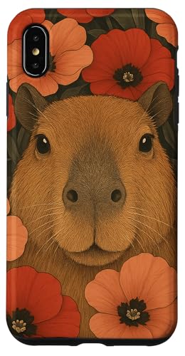 Süße Capybara Blumen Cottagecore Jungen Mädchen Kinder Hülle für iPhone XS Max von CapybaraAxis1