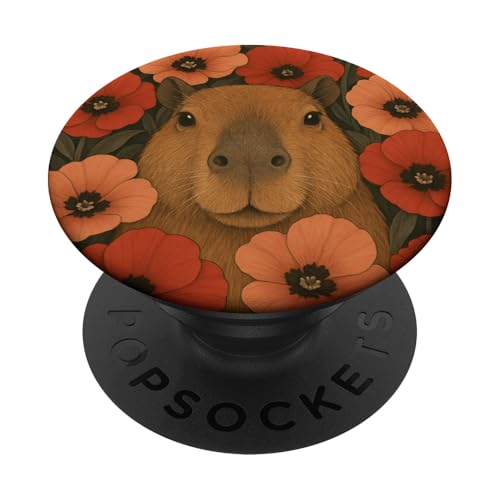 Süße Capybara Blumen Cottagecore Jungen Mädchen Kinder PopSockets Klebender PopGrip Süße Capybara Blumen Cottagecore Jungen Mädchen Kinder PopSockets Klebender PopGrip von CapybaraAxis1