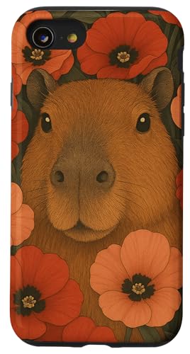 Süße Capybara Cottagecore Blumen Blumen Jungen Mädchen Kinder Hülle für iPhone SE (2020) / 7 / 8 von CapybaraAxis1