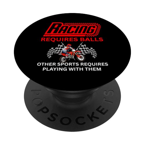 Motorradrennen erfordert Bälle Speed Track Events PopSockets Klebender PopGrip von Car Guy Racing Requires Balls Speed Track Events