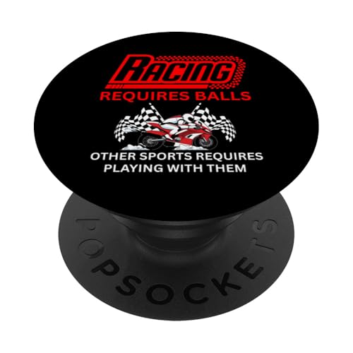 Motorradrennen erfordert Bälle Speed Track Events PopSockets Klebender PopGrip von Car Guy Racing Requires Balls Speed Track Events