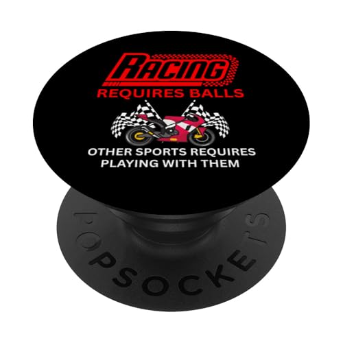 Motorradrennen erfordert Bälle Speed Track Events PopSockets Klebender PopGrip von Car Guy Racing Requires Balls Speed Track Events