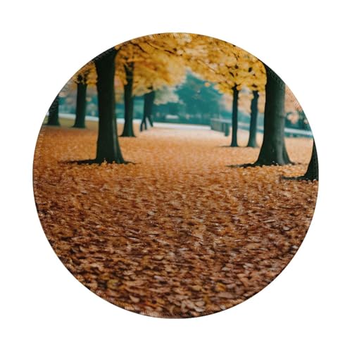 CarXs Hello Autumn Rundes Mauspad 20,3 cm – rundes Mauspad mit glatter Oberfläche – ideal für Büro und Zuhause von CarXs