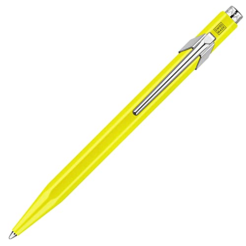 CARAN d'ACHE - Kugelschreiber 849 POPLINE - Fluo Gelb mit Etui, 1 Stück (1er Pack) von Caran d'Ache