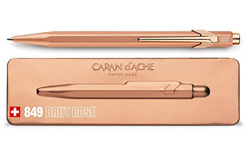Caran d‘Ache, Kugelschreiber „849 Popline“ mit Etui, fluoreszierende Farben Metallic Brut Rose von Caran d'Ache