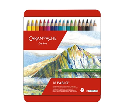 Caran d´Ache 0666.318 Pablo Farbstifte Metalletui mit 18 Farben, Grau von Caran d'Ache