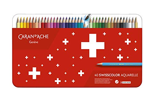 Caran d'Ache 1285.74 Swisscolor Aquarell Bleistifte, 40 Stück von Caran d'Ache