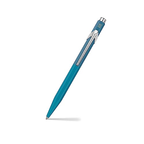 Caran d'Ache 849 PAUL SMITH Kugelschreiber in der Farbe: Cyan Blue/Steel Blue, Aluminium, Goliath Mine in Schwarz Medium, Länge: 12,5cm, NM0849.342 von Caran d'Ache