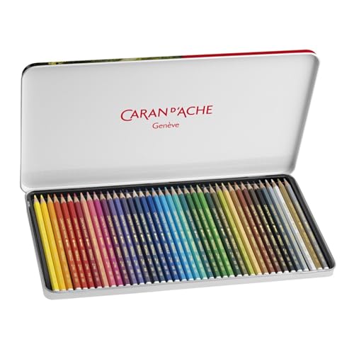 Caran d'Ache 999340 - PRISMALO Aquarelle Buntstifte in Metallbox, 1 stück (40er Pack) von Caran d'Ache