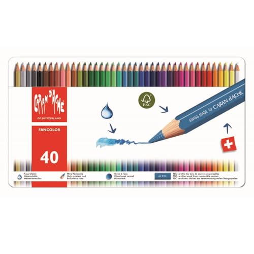 Caran d´Ache Caran d'Ache Farbstift-Set 40 Farben, 1288.340, multi, 50 von Caran d'Ache
