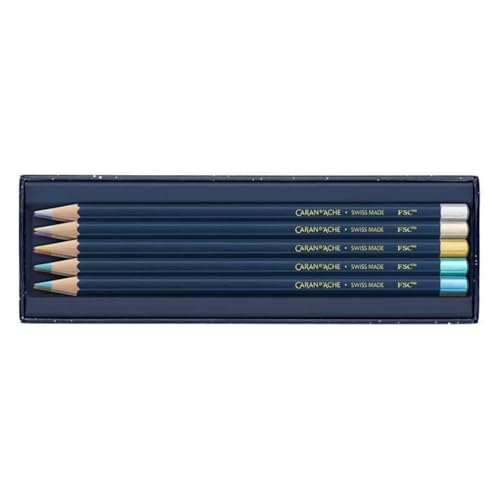 Caran d'Ache Léman Cosmic Blue Metallic Farbstifte 10er Set Geschenk Set mit Premiumkarton, CC1284.024 Caran d'Ache Léman Cosmic Blue Metallic Farbstifte 10er Set Geschenk Set mit Premiumkarton, CC1284.024 von Caran d'Ache