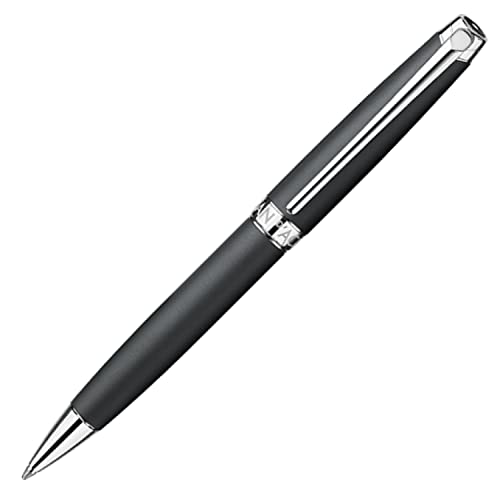 Caran d'Ache Kugelschreiber Léman versilbert und rhodiniert in der Farbe Schwarz Matt, 4789496, 1 Stück (1er Pack) von Caran d'Ache