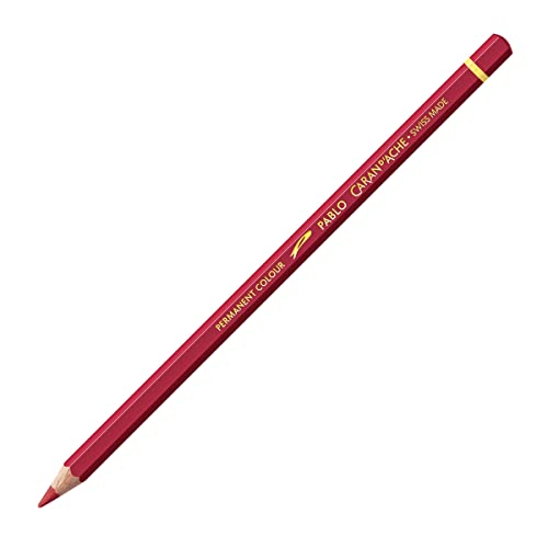 Caran d'Ache Pablo Wooden Artist Quality Colour Pencils Buntstifte Farbstifte Bleistift/ 3 Stück/Pack - Farbe: 075 INDIAN RED/ROT (666.075) / FSC™-zertifiziertes Zedernholz von Caran d'Ache