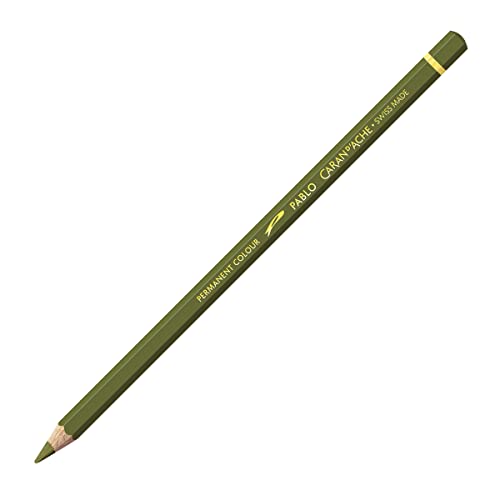 Caran d'Ache Pablo Wooden Artist Quality Colour Pencils Buntstifte Farbstifte Bleistift/ 3 Stück/Pack - Farbe: 249 OLIVE/DUNKELOLIV (666.249) / FSC™-zertifiziertes Zedernholz von Caran d'Ache