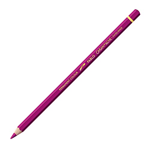 Caran d'Ache Pablo Wooden Artist Quality Colour Pencils Buntstifte Farbstifte Bleistift/ 3 Stück/Pack - Farbe: 350 PURPLISH RED/PURPURROT (666.350) / FSC™-zertifiziertes Zedernholz von Caran d'Ache
