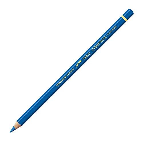 Caran d'Ache Pablo Wooden Artist Quality Colour Pencils Buntstifte Farbstifte Bleistift/ 3 Stück/Pack - Farbe: 370 GENTIAN BLUE/ENZIANBLAU (666.370) / FSC™-zertifiziertes Zedernholz von Caran d'Ache