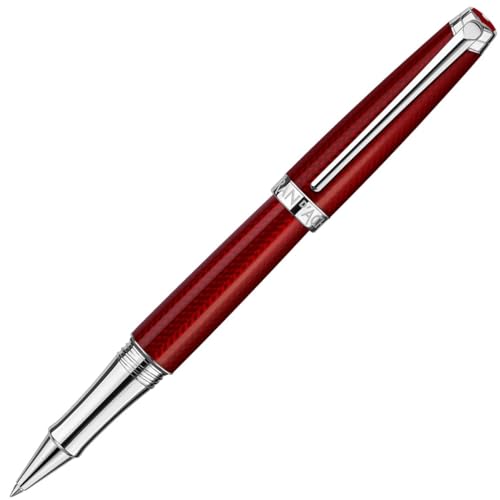Caran d'Ache Tintenroller Léman Carmin versilbert und rhodiniert in der Farbe Karminrot, 4779580 von Caran d'Ache