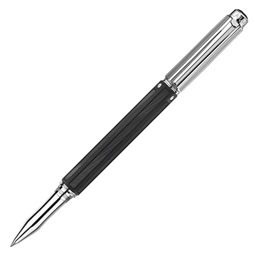 Caran d'Ache Varius Rollerball, aus Kautschuk hergestellt, mit guillochierter Kappe und Clip, Tintenpatrone: F, in schwarz, Maße: 16,8 cm, 4470.085 von Caran d'Ache