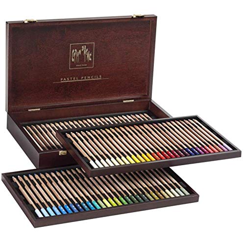 geschenkkoffer aus holz mit 84 pastel pencils caran d ache 788 484 multicolor von Caran d'Ache