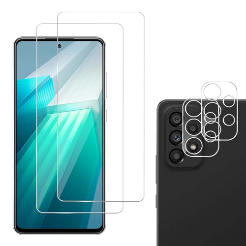 Carantee 2+2 Stück Kameraschutz für Panzerglas für Samsung Galaxy A53 5G Schutzfolie, Stoßfeste Galaxy A53 5G Displayschutzfolie, 2.5D Kante Ultra Klar Premium Schutzglas folie für Samsung A53 5G von Carantee