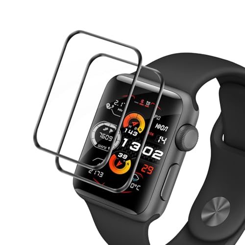 Carantee 2 Stück Schutzfolie für Panzerglas für Apple Watch Series 4/5/6/se/se2 (44mm), Kratzfest, Anti-Bläschen Schutzglas, Wasserdicht, Sensitive Touch, HD-Klar iWatch 44mm Displayschutzfolie von Carantee