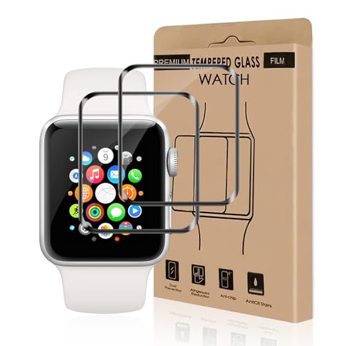 Carantee Hartglas für Apple Watch Series 4/5/6/SE 40 mm, 3D Vollständige Abdeckung, hohe Empfindlichkeit, ultraklar, 9H, Anti-Fingerabdruck, Apple Watch 40 mm, 2 Stück von Carantee