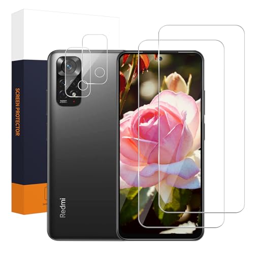 Carantee Schutzfolie für Panzerglas für Xiaomi Redmi Note 11 5G, 2+2 Stück 9H Härte Schutzglas+Kameraschutz, 2,5D-Abdeckung, Sensitive Touch, Keine Blasen, Ultra-Klar Redmi Note 11 Displayschutz Carantee Schutzfolie für Panzerglas für Xiaomi Redmi Note 11 5G, 2+2 Stück 9H Härte Schutzglas+Kameraschutz, 2,5D-Abdeckung, Sensitive Touch, Keine Blasen, Ultra-Klar Redmi Note 11 Displayschutz von Carantee