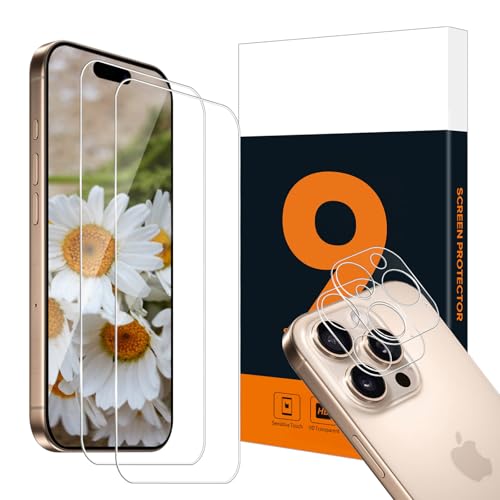 Carantee Schutzfolie für Panzerglas für iPhone 16 Pro 5G Folie, 9H Härte, Anti-Bläschen, Anti-Kratzen, 2+2 Stück Ultra-klar Displayschutzfolie+Linsenfolie, 2,5D runde Kante iPhone 16 Pro Schutzglas Carantee Schutzfolie für Panzerglas für iPhone 16 Pro 5G Folie, 9H Härte, Anti-Bläschen, Anti-Kratzen, 2+2 Stück Ultra-klar Displayschutzfolie+Linsenfolie, 2,5D runde Kante iPhone 16 Pro Schutzglas von Carantee